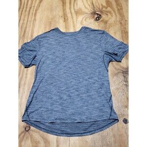 Lululemon Training Top Short Sleeve Shirt Heather Blue Pullover Crewneck LG @M6